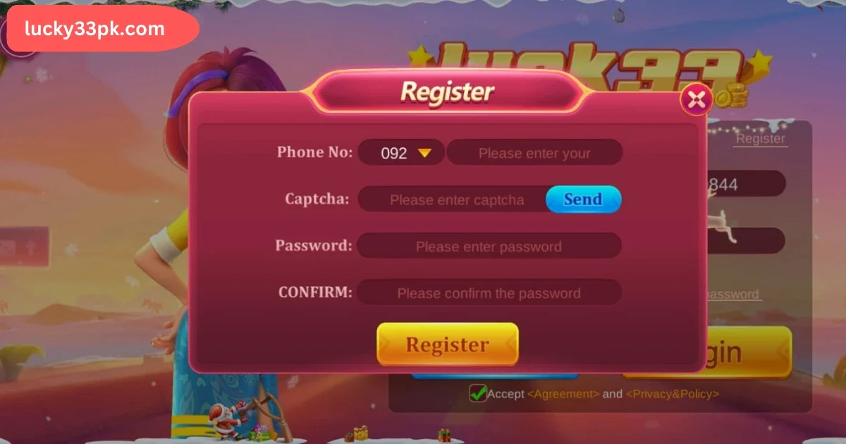 How to Register on Lucky 33